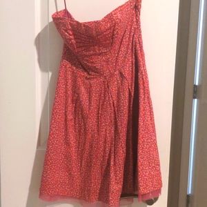 Floral pink strapless sundress, American eagle, 0
